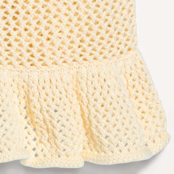 Women's Butter Yellow Peplum Cropped Woven Boho Cotton Top Size Medium NWT - Picture 3 of 11